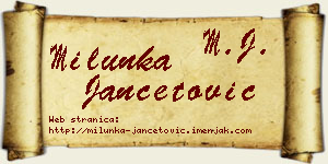 Milunka Jančetović vizit kartica